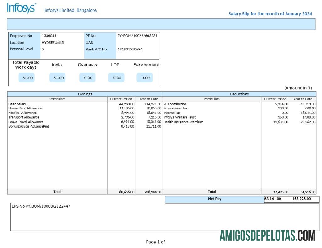 Para download Modelo de comprovante de salário da Infosys Technology Company em formatos Word e PDF.pdf, 1